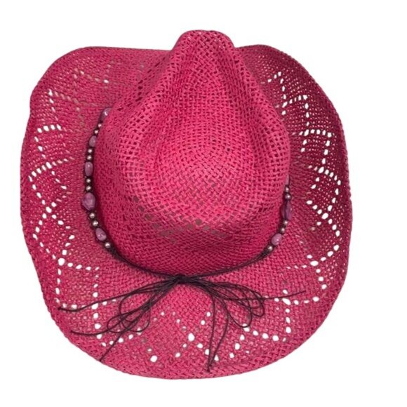 Fuchsia Beaded Cowboy Shapeable Brim Hat - Picture 3 of 4
